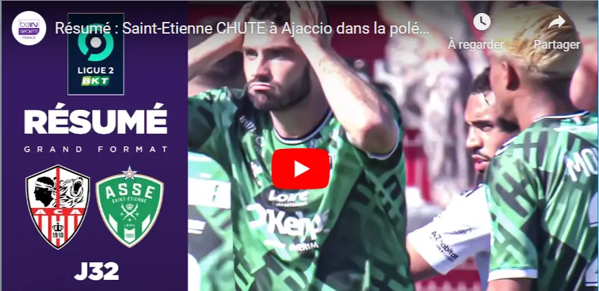 Défaite des Stéphanois face à des Ajacciens déterminés : un match compliqué en Corse