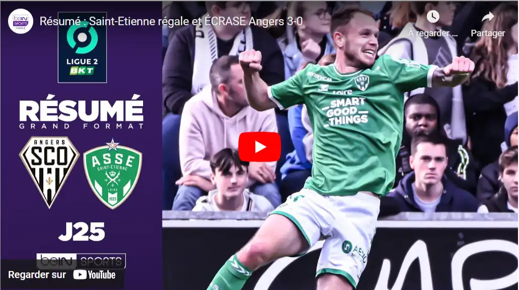Revivez le triomphe de l&rsquo;ASSE à Angers (0-3) en vidéo !