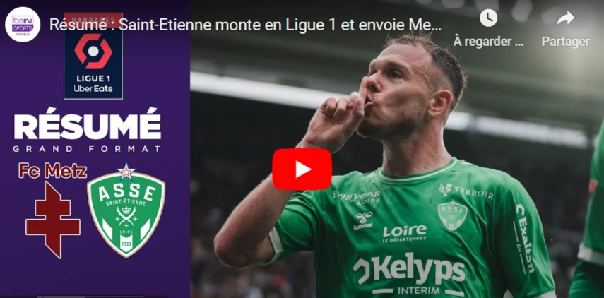 L&rsquo;ASSE Retrouve la Ligue 1 : Une Montée Arrachée au bout du suspense