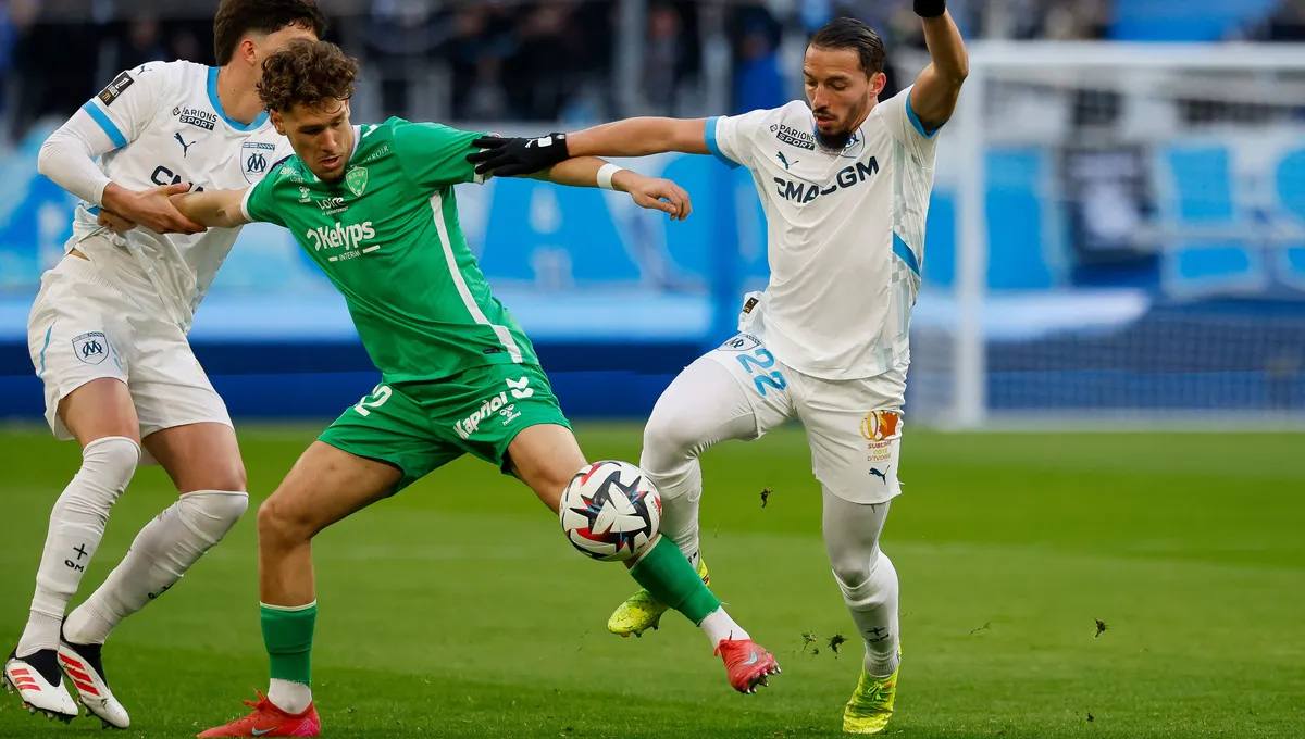 Lucas Stassin a marqué l'unique but stéphanois. © Maxppp - Frédéric Speich